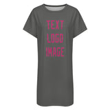 Custom Dark Grey Pink Nachthemd