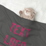 Custom Dark Grey Pink Pet Blanket