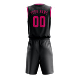 Custom Dark Grey Pink Basketball Set