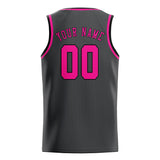 Custom Dark Grey & Pink Colors Design Sports Basketball Jersey