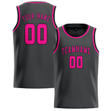 Custom Dark Grey & Pink Colors Design Sports Basketball Jersey