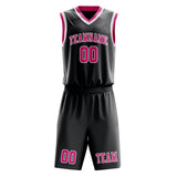 Custom Dark Grey Pink Basketball Set