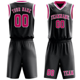 Custom Dark Grey Pink Basketball Set