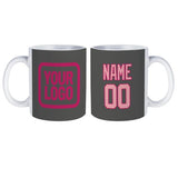 Custom Dark Grey Light Pink Mug