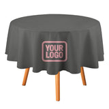 Custom Dark Grey Light Pink Round Table Cloth