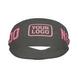 Custom Dark Grey Light Pink Sports headband