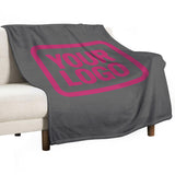 Custom Dark Grey Pink Blanket