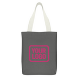 Custom Dark Grey Light Pink Canvas Tote Bag