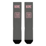 Custom Dark Grey Light Pink Knee-High Sock