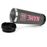 Custom Dark Grey Light Pink Stainless Steel Water Cup