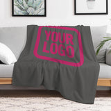 Custom Dark Grey Pink Blanket