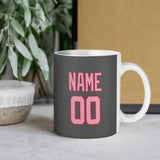 Custom Dark Grey Light Pink Mug