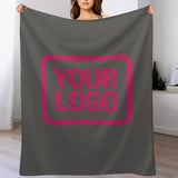 Custom Dark Grey Pink Blanket