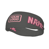 Custom Dark Grey Light Pink Sports headband