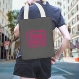 Custom Dark Grey Light Pink Canvas Tote Bag