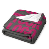 Custom Dark Grey Pink Blanket