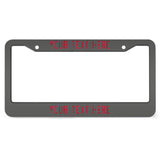 Custom Dark Grey Red License Plate Frame