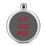 Custom Dark Grey Red Hip Flask