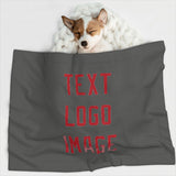 Custom Dark Grey Red Pet Blanket