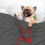 Custom Dark Grey Red Pet Blanket