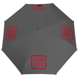 Custom Dark Grey Red Automatic Umbrella