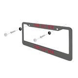 Custom Dark Grey Red License Plate Frame