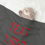 Custom Dark Grey Red Pet Blanket