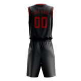 Custom Dark Grey Red Basketball Set