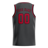 Custom Dark Grey & Red Colors Design Sports Basketball Jersey