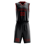 Custom Dark Grey Red Basketball Set