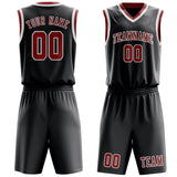Custom Dark Grey Red Basketball Set