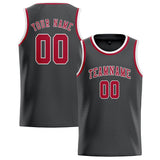 Custom Dark Grey & Red Colors Design Sports Basketball Jersey