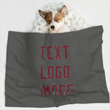 Custom Dark Grey Crimson Red Pet Blanket