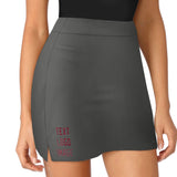 Custom Dark Grey Crimson Red A-Line Skort
