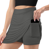Custom Dark Grey Crimson Red A-Line Skort