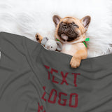 Custom Dark Grey Crimson Red Pet Blanket