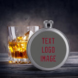 Custom Dark Grey Crimson Red Hip Flask