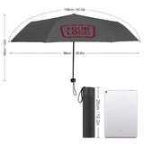 Custom Dark Grey Crimson Red Automatic Umbrella