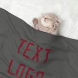 Custom Dark Grey Crimson Red Pet Blanket