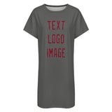 Custom Dark Grey Crimson Red Nachthemd