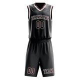 Custom Dark Grey Crimson Red Basketball Set