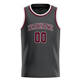 Custom Dark Grey & Crimson Red Colors Design Sports Basketball Jersey