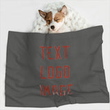 Custom Dark Grey Coral Red Pet Blanket