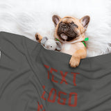 Custom Dark Grey Coral Red Pet Blanket