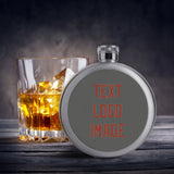 Custom Dark Grey Coral Red Hip Flask