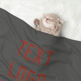 Custom Dark Grey Coral Red Pet Blanket