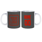 Custom Dark Grey Orange Red Mug