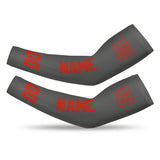 Custom Dark Grey Orange Red Arm Sleeve