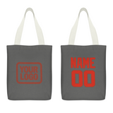 Custom Dark Grey Orange Red Canvas Tote Bag