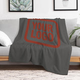Custom Dark Grey Coral Red Blanket